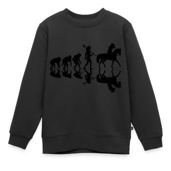 Pferdefotografie Reiten Evolution Foto - Kinder Premium Organic Sweatshirt - Schwarz - Vorne - AI Model Kid Female (0cm)