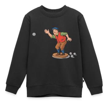Franzose spielt Petanque für einen Petanque - Kinder Premium Organic Sweatshirt - Schwarz - Vorne - AI Model Kid Female (0cm)
