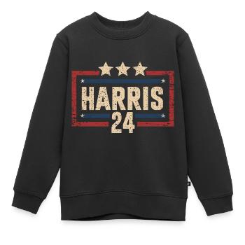 Harris 2024 Vintage Election Patriotic Campaign - Kids Premium Organic Sweatshirt - black - Front - AI Model Kid Female (0cm)
