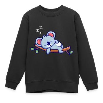 Koala Dormir - Sweat Premium enfant bio - noir - Devant - AI Model Kid Female (0cm)