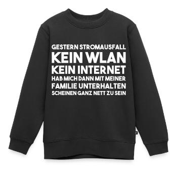 Gestern Stromausfall - Admin - Kinder Premium Organic Sweatshirt - Schwarz - Vorne - AI Model Kid Female (0cm)