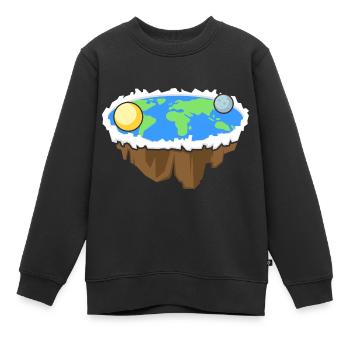 Flache-Erde-Theorie Lustige - Kinder Premium Organic Sweatshirt - Schwarz - Vorne - AI Model Kid Female (0cm)