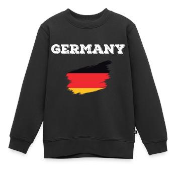 Deutschland Flagge Deutsche Fahne Deutsche - Kinder Premium Organic Sweatshirt - Schwarz - Vorne - AI Model Kid Female (0cm)