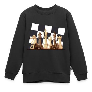 Schachbrett - Kinder Premium Organic Sweatshirt - Schwarz - Vorne - AI Model Kid Female (0cm)