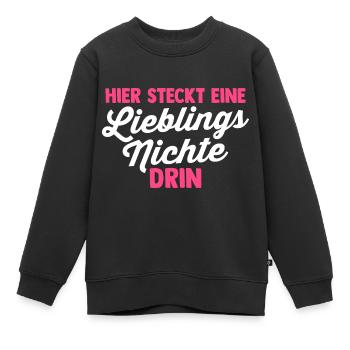 Nichte - Kinder Premium Organic Sweatshirt - Schwarz - Vorne - AI Model Kid Female (0cm)
