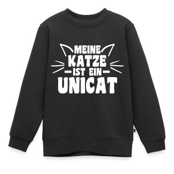 Katze Miezekatze Katzenliebhaber Katzenbesitzer Ka - Kinder Premium Organic Sweatshirt - Schwarz - Vorne - AI Model Kid Female (0cm)