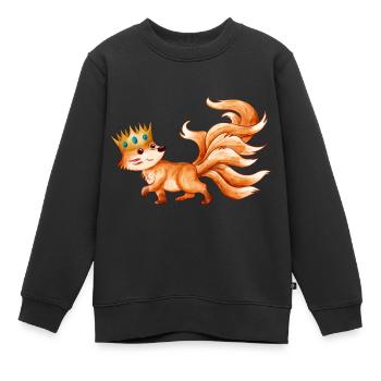 Kitsune - Kinder Premium Organic Sweatshirt - Schwarz - Vorne - AI Model Kid Female (0cm)
