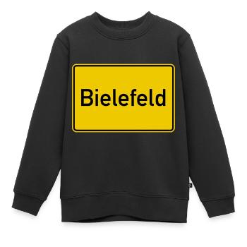 Bielefeld Ortsschild Gelbe Tafel - Kinder Premium Organic Sweatshirt - Schwarz - Vorne - AI Model Kid Female (0cm)
