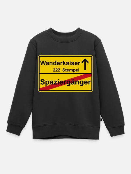 Harzer Wanderkaiser Siegel Geschenkidee Wanderung - Kinder Premium Organic Sweatshirt - Schwarz