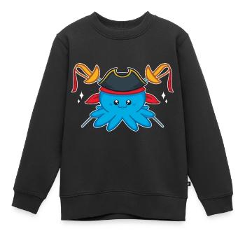 Oktopus - Kinder Premium Organic Sweatshirt - Schwarz - Vorne - AI Model Kid Female (0cm)