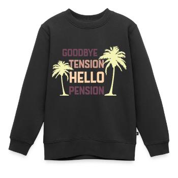 Goodbye Tension, Hello Pension - Sweat Premium enfant bio - noir - Devant - AI Model Kid Female (0cm)