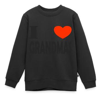 Ich liebe Großmütter - Kinder Premium Organic Sweatshirt - Schwarz - Vorne - AI Model Kid Female (0cm)