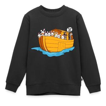 Noah's Ark Boat Bunnies - Kids Premium Organic Sweatshirt - black - Front - AI Model Kid Female (0cm)