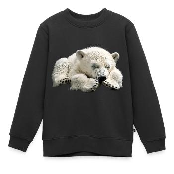 Eisbär - Kinder Premium Organic Sweatshirt - Schwarz - Vorne - AI Model Kid Female (0cm)
