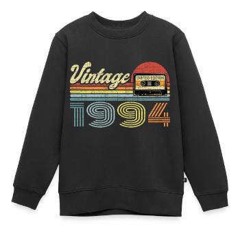 Vintage 1994 Kassette Mixtape - 27. Geburtstag - Kinder Premium Organic Sweatshirt - Schwarz - Vorne - AI Model Kid Female (0cm)