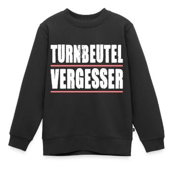 Turnbeutel Vergesser Sportunterricht für Schüler - Kinder Premium Organic Sweatshirt - Schwarz - Vorne - AI Model Kid Female (0cm)