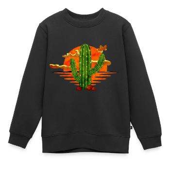 Kaktus - Kinder Premium Organic Sweatshirt - Schwarz - Vorne - AI Model Kid Female (0cm)