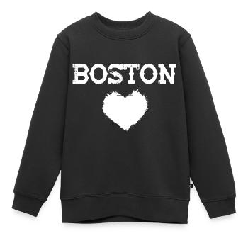 Boston - Kinder Premium Organic Sweatshirt - Schwarz - Vorne - AI Model Kid Female (0cm)