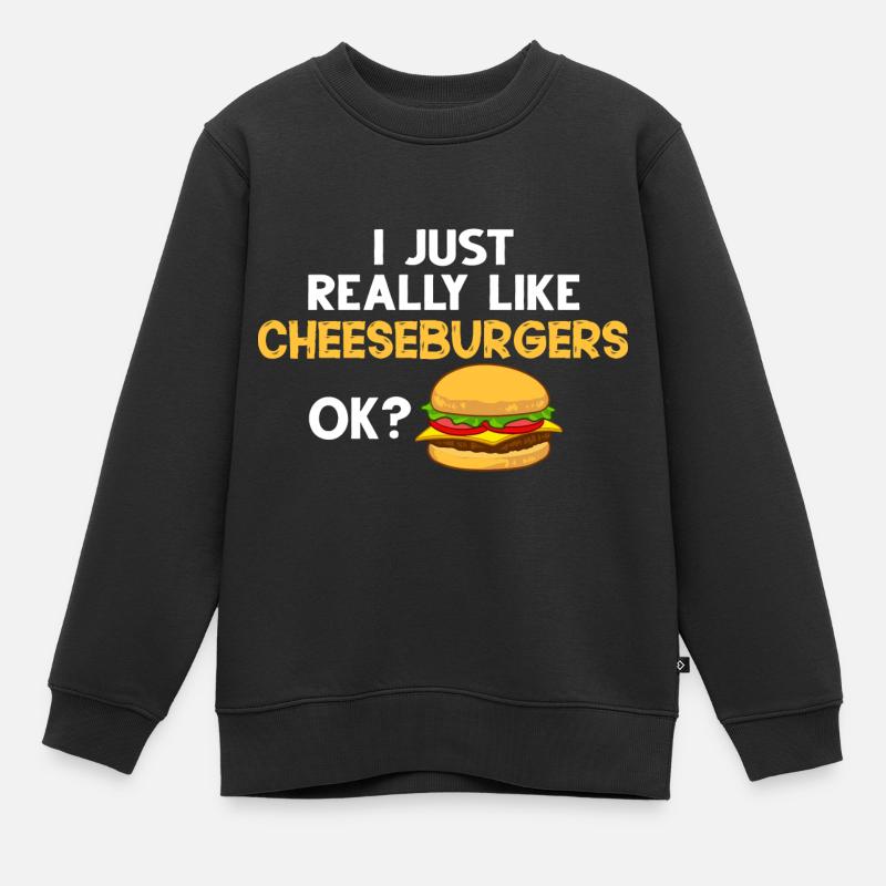Cheeseburger Cheese Sandwich Hamburger - Sweat Premium enfant bio - noir