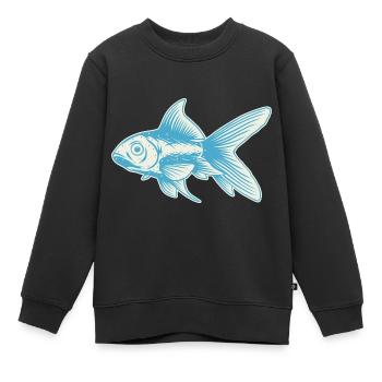 Poisson - Sweat Premium enfant bio - noir - Devant - AI Model Kid Female (0cm)