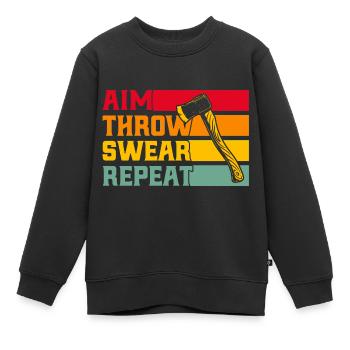 Professionelles Axtwerfen Wettbewerbe im Axtwerfen - Kinder Premium Organic Sweatshirt - Schwarz - Vorne - AI Model Kid Female (0cm)