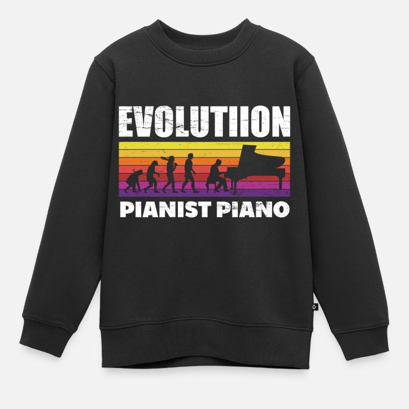 Evolution Piano Musicien Clavier Orchestre - Sweat Premium enfant bio - noir