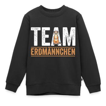 Team Erdmännchen - Kinder Premium Organic Sweatshirt - Schwarz - Vorne - AI Model Kid Female (0cm)