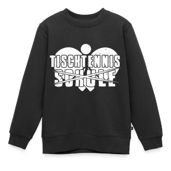 Tennis de table au lieu de l’école Tennis de table - Sweat Premium enfant bio - noir - Devant - AI Model Kid Female (0cm)