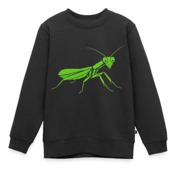 Mante religieuse - Sweat Premium enfant bio - noir - Devant - AI Model Kid Female (0cm)