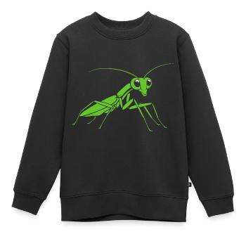 Mante religieuse - Sweat Premium enfant bio - noir - Devant - AI Model Kid Female (0cm)