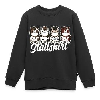 Pferde Stall Geschenk Gbeurtstag Reiten - Kinder Premium Organic Sweatshirt - Schwarz - Vorne - AI Model Kid Female (0cm)