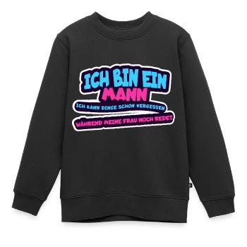 Je suis un homme, je peux oublier des choses... - Sweat Premium enfant bio - noir - Devant - AI Model Kid Female (0cm)