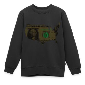 USA Dollar Flagge - Kinder Premium Organic Sweatshirt - Schwarz - Vorne - AI Model Kid Female (0cm)
