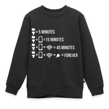 Zeit auf dem Klo mit Handy - Kinder Premium Organic Sweatshirt - Schwarz - Vorne - AI Model Kid Female (0cm)