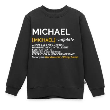Michael - Kinder Premium Organic Sweatshirt - Schwarz - Vorne - AI Model Kid Female (0cm)