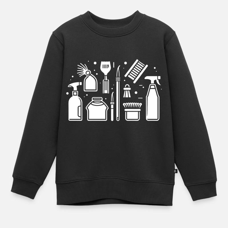 Humou ménage - Sweat Premium enfant bio - noir