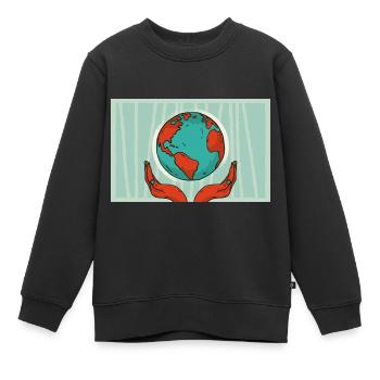 Save the planet - Kinder Premium Organic Sweatshirt - Schwarz - Vorne - AI Model Kid Female (0cm)