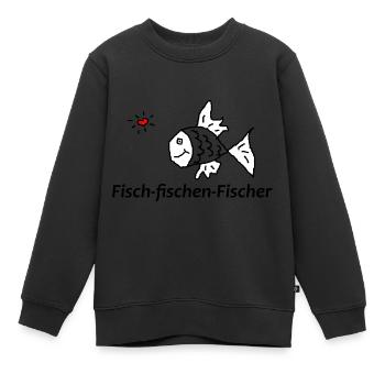Fisch fischen Fischer - Kinder Premium Organic Sweatshirt - Schwarz - Vorne - AI Model Kid Female (0cm)