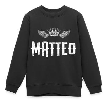 Matteo - Kinder Premium Organic Sweatshirt - Schwarz - Vorne - AI Model Kid Female (0cm)