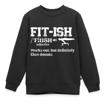 Bodybuilding - fit - Kinder Premium Organic Sweatshirt - Schwarz - Vorne - AI Model Kid Female (0cm)