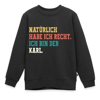 Karl Lustiger Spruch Vorname Name Karl - Kinder Premium Organic Sweatshirt - Schwarz - Vorne - AI Model Kid Female (0cm)