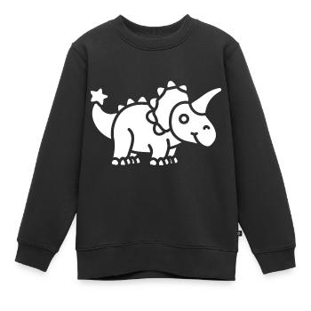 Triceratops - Sweat Premium enfant bio - noir - Devant - AI Model Kid Female (0cm)