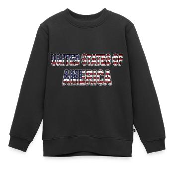 United States of America USA Schriftzug - Kinder Premium Organic Sweatshirt - Schwarz - Vorne - AI Model Kid Female (0cm)