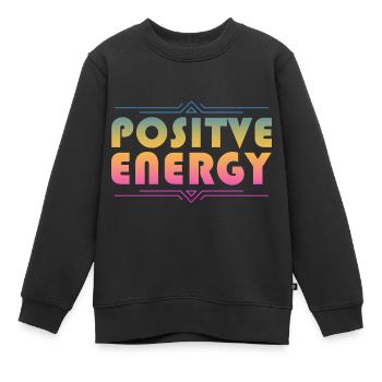 Positive energy - Kids Premium Organic Sweatshirt - black - Front - AI Model Kid Female (0cm)