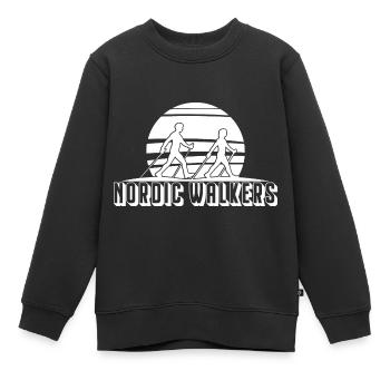 Nordic Walking - Kinder Premium Organic Sweatshirt - Schwarz - Vorne - AI Model Kid Female (0cm)