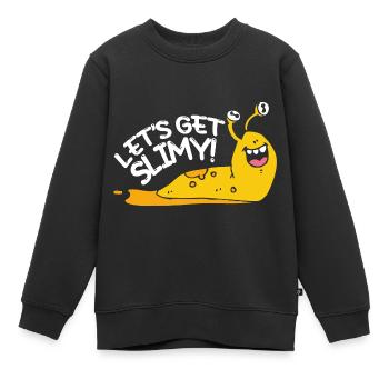 Lass uns schleimige Bananenschnecke bekommen - Kinder Premium Organic Sweatshirt - Schwarz - Vorne - AI Model Kid Female (0cm)