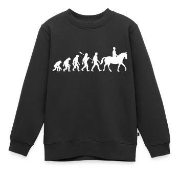 Evolution Riding - Chevaux - Dressage - Sweat Premium enfant bio - noir - Devant - AI Model Kid Female (0cm)