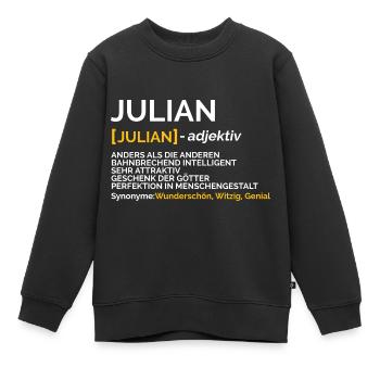 Julian - Kinder Premium Organic Sweatshirt - Schwarz - Vorne - AI Model Kid Female (0cm)