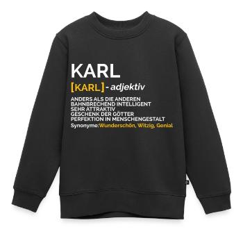 Karl - Kinder Premium Organic Sweatshirt - Schwarz - Vorne - AI Model Kid Female (0cm)