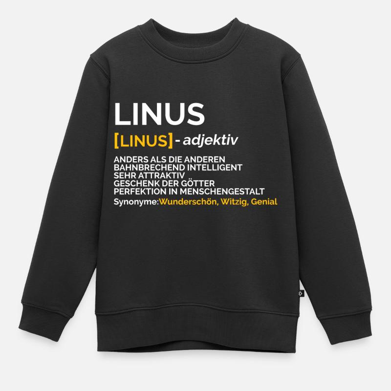 Linus - Kinder Premium Organic Sweatshirt - Schwarz